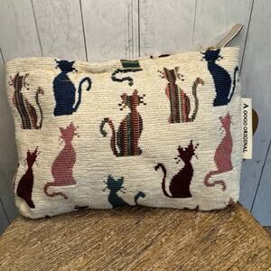 Corduroy Makeup Bag Cat Lover Cosmetics Bag Canvas Bag NEW